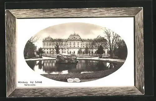 AK Würzburg, Kgl. Schloss von der Gartenseite