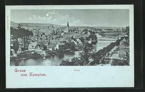 Mondschein-AK Kempten, Totalansicht