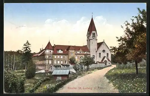AK St. Ludwig a. Main, Blick zum Kloster