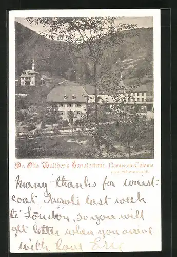 AK Nordrach / bad. Schwarzwald, Dr. Otto Walther`s Sanatorium