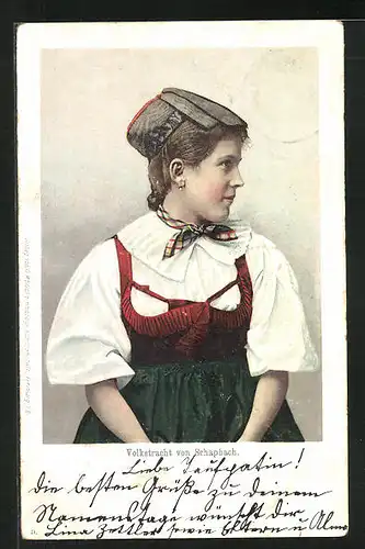 AK Schapbach, Dame in Volkstracht