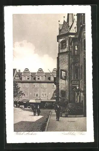 AK Saalfeld / Thür., Teilansicht mit Hotel Anker