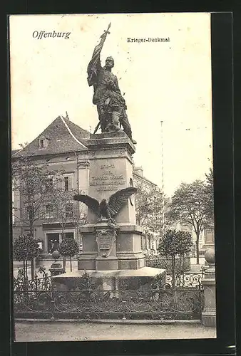 AK Offenburg, Partie am Krieger-Denkmal