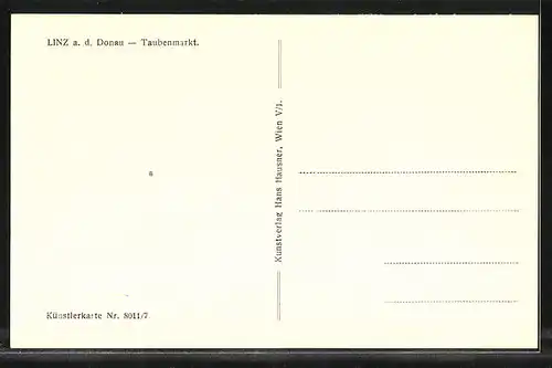 AK Linz a. d. Donau, Strassenbahn am Taubenmarkt
