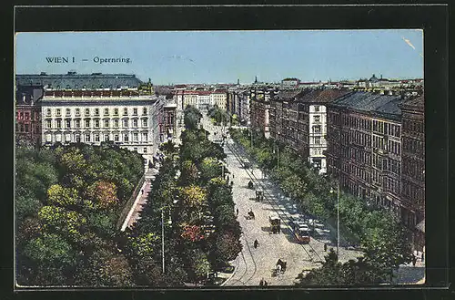 AK Wien, Strassenbahn am Opernring