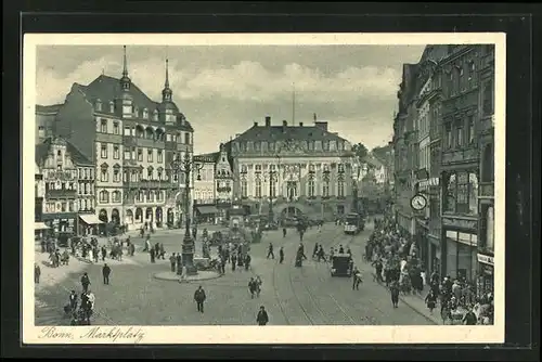 AK Bonn, Marktplatz mit Strassenbahn