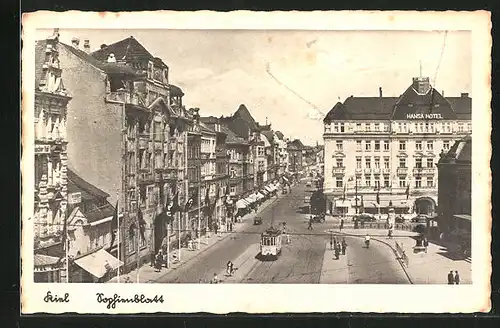 AK Kiel, Strassenbahn am Hansa Hotel