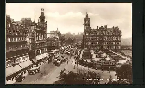 AK Edinburgh, Princess Street and Tramways, Strassenbahnen