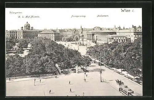 AK Wien, Strassenbahnverkehr auf dem Franzensring