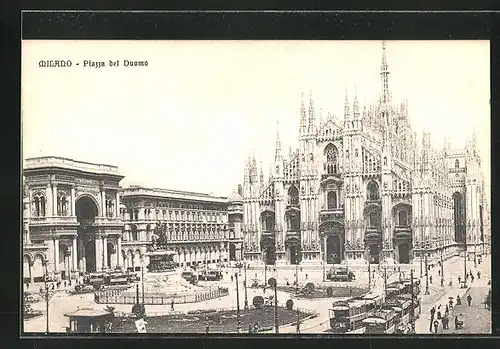 AK Milano, Piazza del Duomo e Tramways, Strassenbahnen
