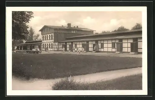 AK Lamsdorf, Steinbaracke im Lager II des Truppenübungsplatzes