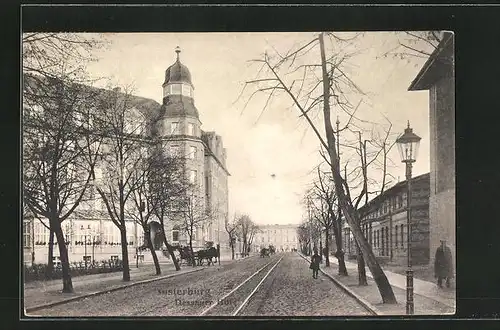AK Insterburg, Strassenpartie am Dessauer Hof