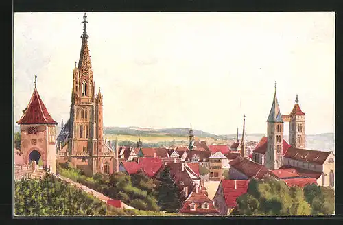 AK Esslingen / Neckar, Teilansicht aus der Vogelschau