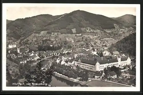 AK Wolfach, Panoramablick vom Kreuzberg