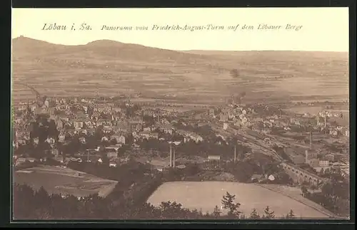 AK Löbau i. Sa., Panoramablick vom Friedrich-August-Turm