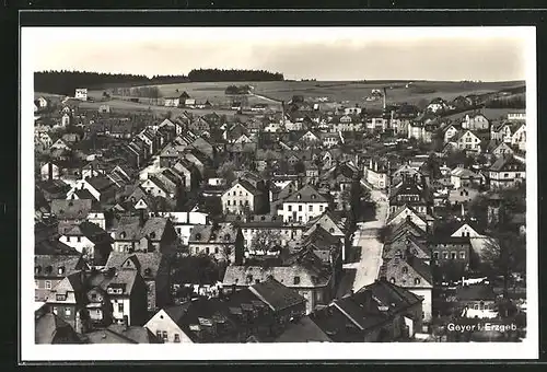 AK Geyer / Erzgeb., Panoramablick aus der Vogelschau