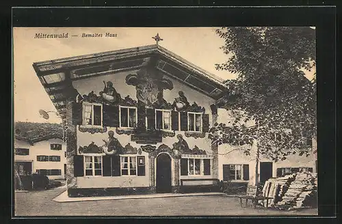 AK Mittenwald, bemaltes Haus