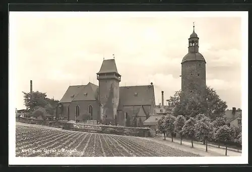 AK Geyer / Erzgeb., an der Kirche