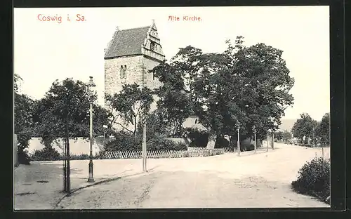 AK Coswig i. Sa., Blick zur Alten Kirche