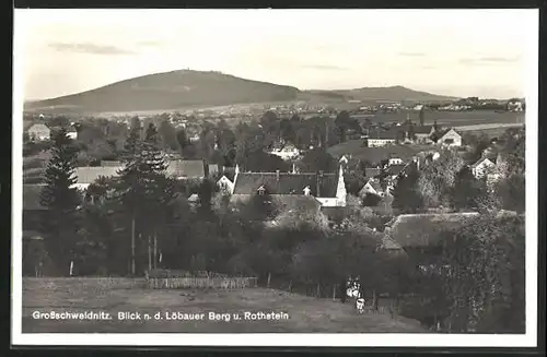 AK Grossschweidnitz, Blick n. d. Löbauer Berg und Rothstein