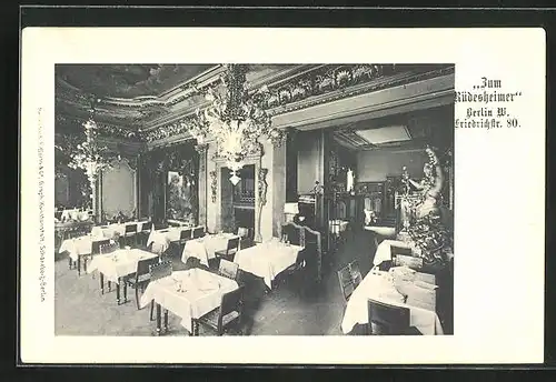 AK Berlin, Restaurant Zum Rüdelsheimer in de Friedrichstr. 80