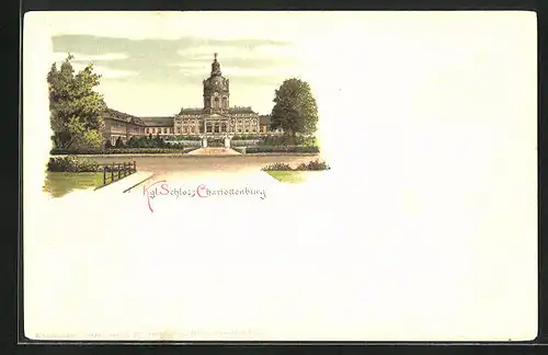 Lithographie Berlin-Charlottenburg, Königliches Schloss
