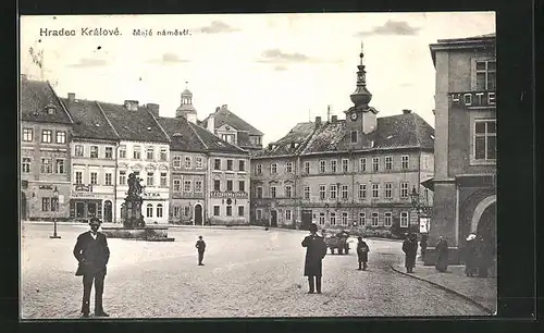 AK Königgrätz / Hradec Kralove, Male namesti & Hotel