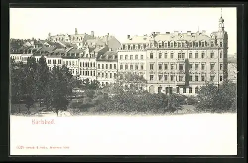 AK Karlsbad, Gebäudeansichten