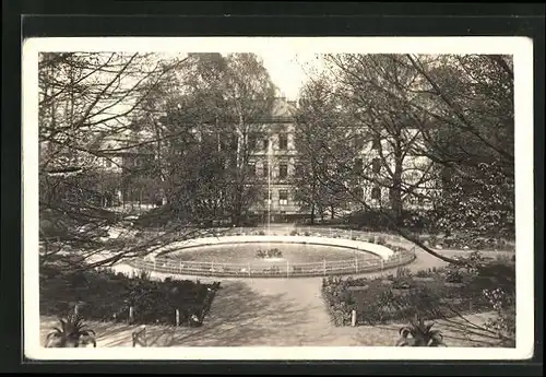 AK Trautenau / Trutnov, Brunnen vor dem Schloss