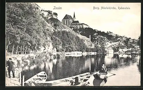 AK Znaim, Burg, Nikolaikirche und Rabenstein