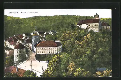 AK Elbogen, Blick auf Schloss und Realschule
