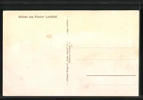 AK Klosterlechfeld, Kloster mit Kirche, Calvarienberg, Spezereihandlung V. Frühholz