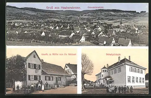 AK Haubersbronn, Gasthaus zum Rössle, Schulgebäude, Gesamtansicht