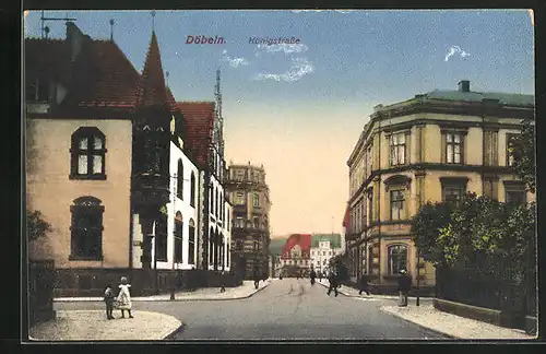 AK Döbeln i. Sa., Blick in die Königstrasse