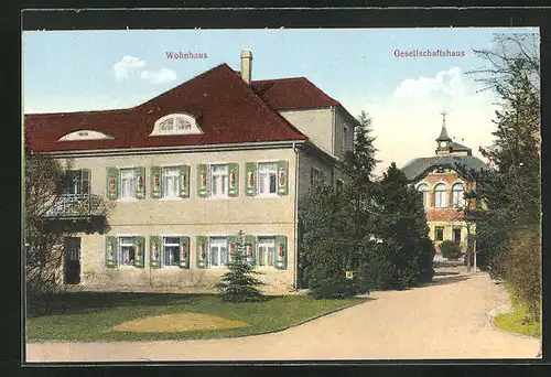 AK Coswig i. Sa., Heilstätte Lindenhof, Wohnhaus und Gesellschaftshaus