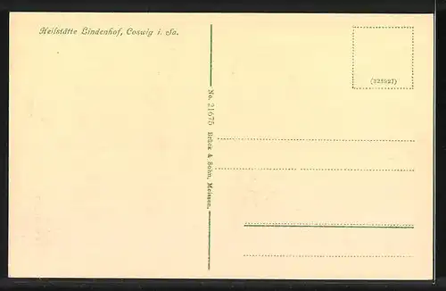 AK Coswig i. Sa., Heilstätte Lindenhof, am Badehaus