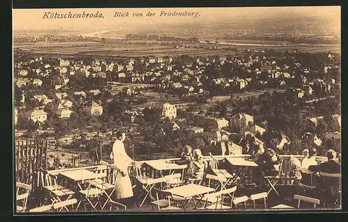 AK Kötzschenbroda, Blick von der Friedensburg