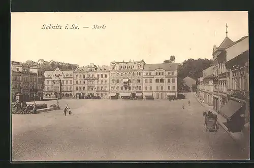AK Sebnitz i. Sa., Blick auf den Marktplatz