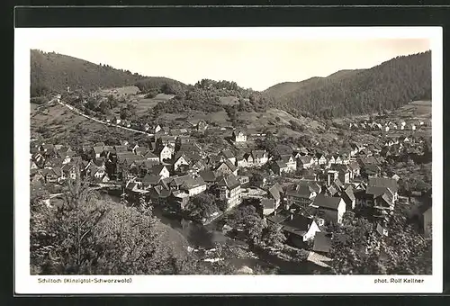 AK Schiltach / Kinzigtal, Panoramablick vom Berg