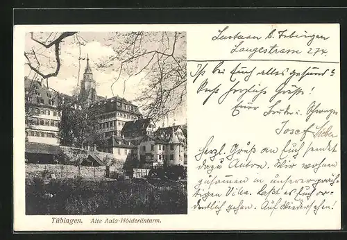 AK Tübingen, alte Aula-Hölderlinturm