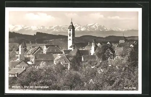 AK Wangen / Allgäu, Totale mit Kirchturm