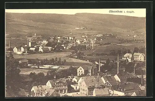 AK Olbernhau / Erzgeb., Stadtpanorama aus der Vogelschau