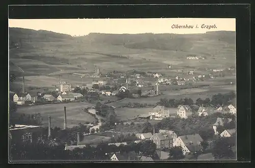 AK Olbernhau / Erzgeb., Panoramablick aus der Vogelschau