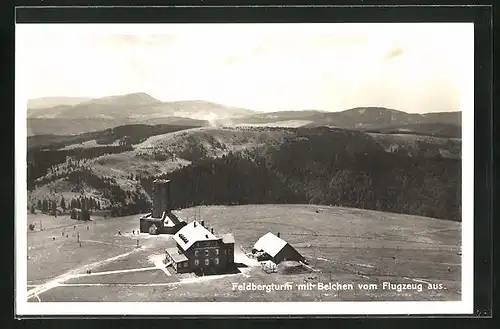 AK Feldberg / Schwarzwald, Feldbergturm mit Belchen