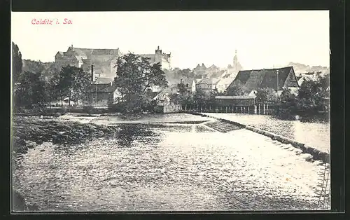 AK Colditz i. Sa., Blick zum Ort