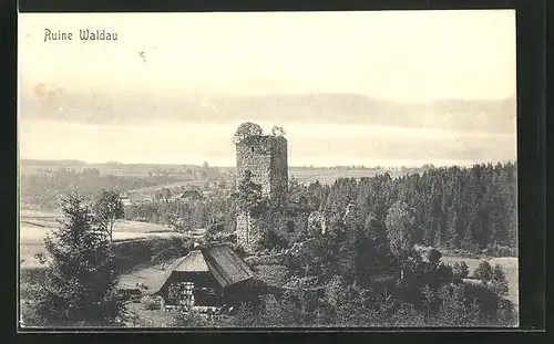 AK Königsfeld, Blick auf die Ruine Waldau