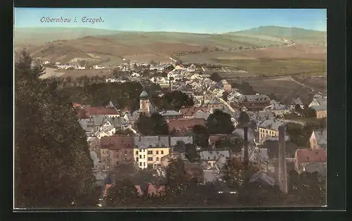 AK Olbernhau / Erzgeb., Panoramablick vom Berg