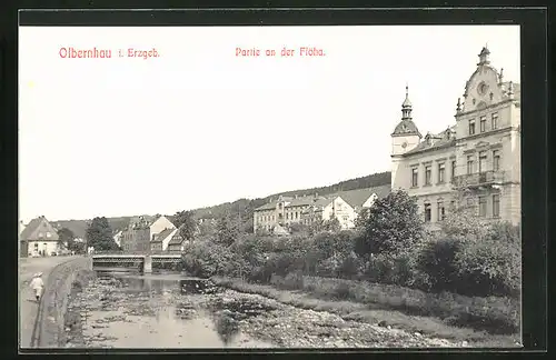 AK Olbernhau / Erzgeb., Partie an der Flöha