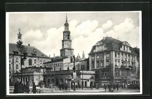AK Posen / Poznan, vor dem Rathaus