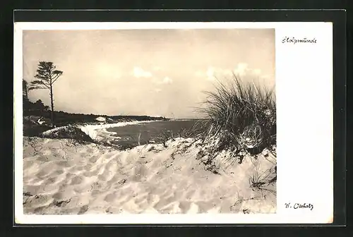 AK Stolpmünde, Strandblick im Winter